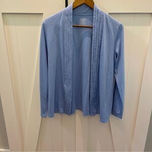 L.L. Bean Soft Blue supima cotton Cardigan size M petite